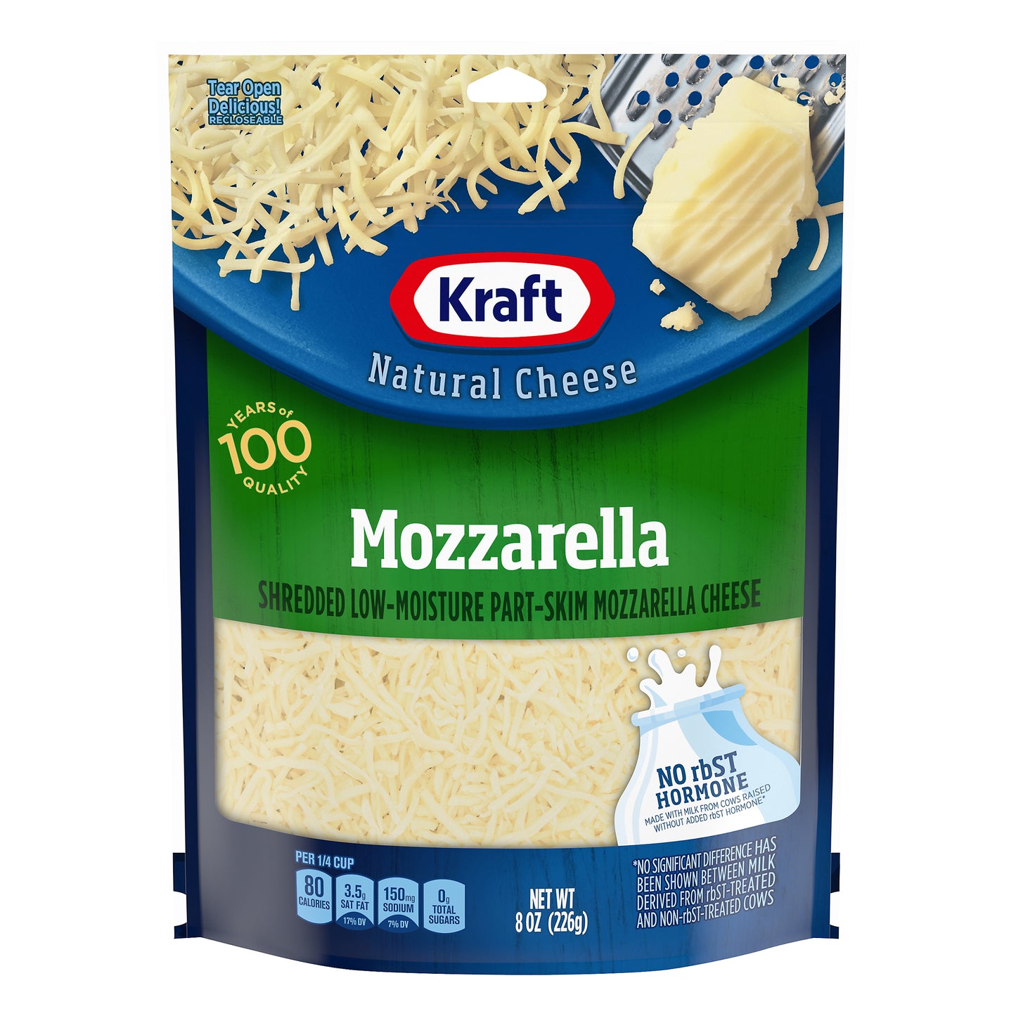 Kraft Mozzarella Shredded Cheese, 8 oz Bag