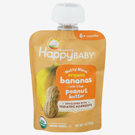 Happy Baby Organics Nutty Blends 6+ Months Bananas with Peanut Butter 3 oz