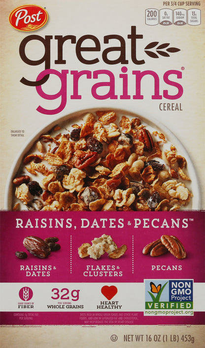 Great Grains Raisins, Dates & Pecans Cereal 16 oz