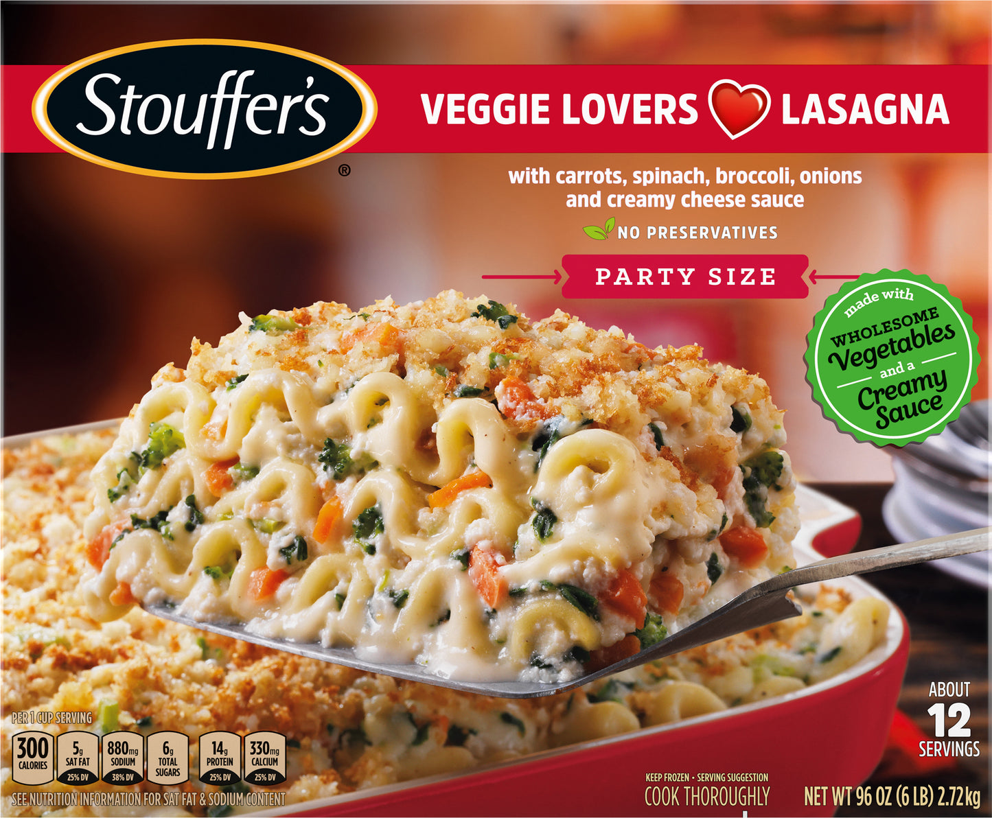 Stouffer's Party Size Veggie Lovers Lasagna 96 oz