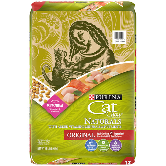 Purina Cat Chow Natural Dry Cat Food, Naturals Original - 13 lb. Bag