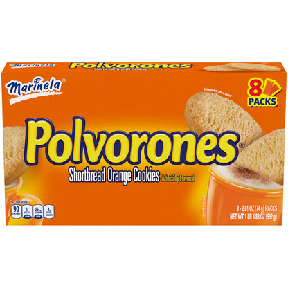 Marinela Polvorones Shortbread Orange Cookies 8 Pack