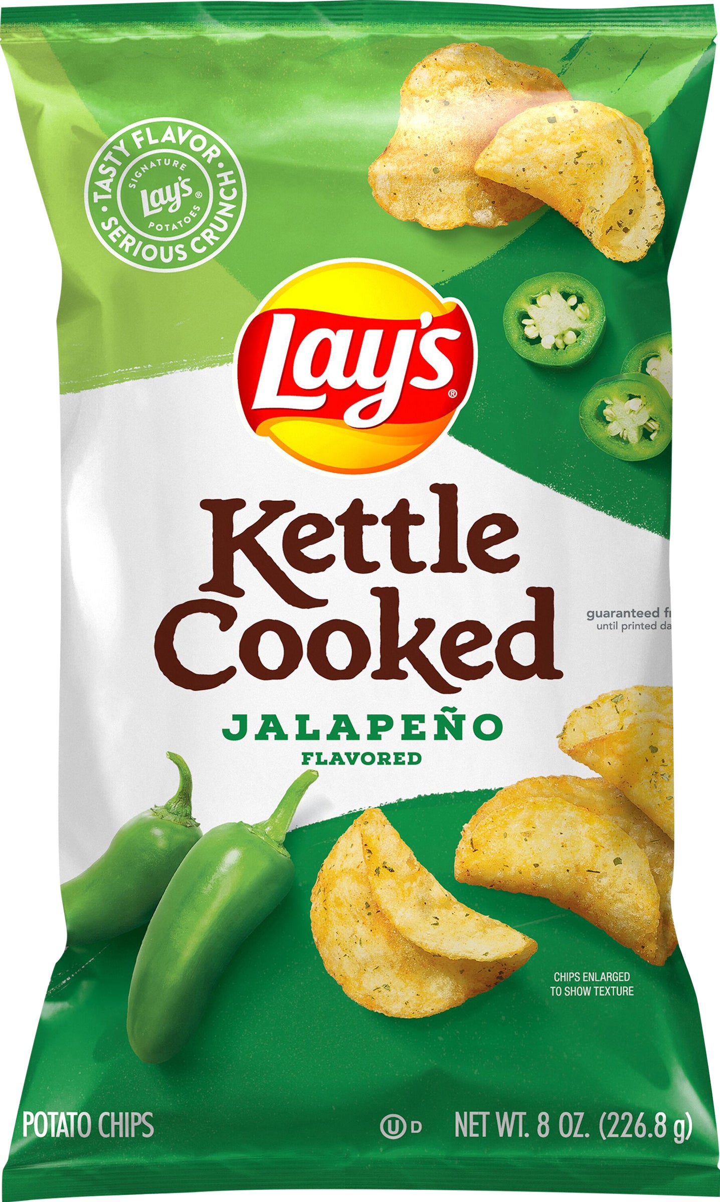 Lay's Kettle Cooked Potato Chips Jalapeno Flavored 8 Oz