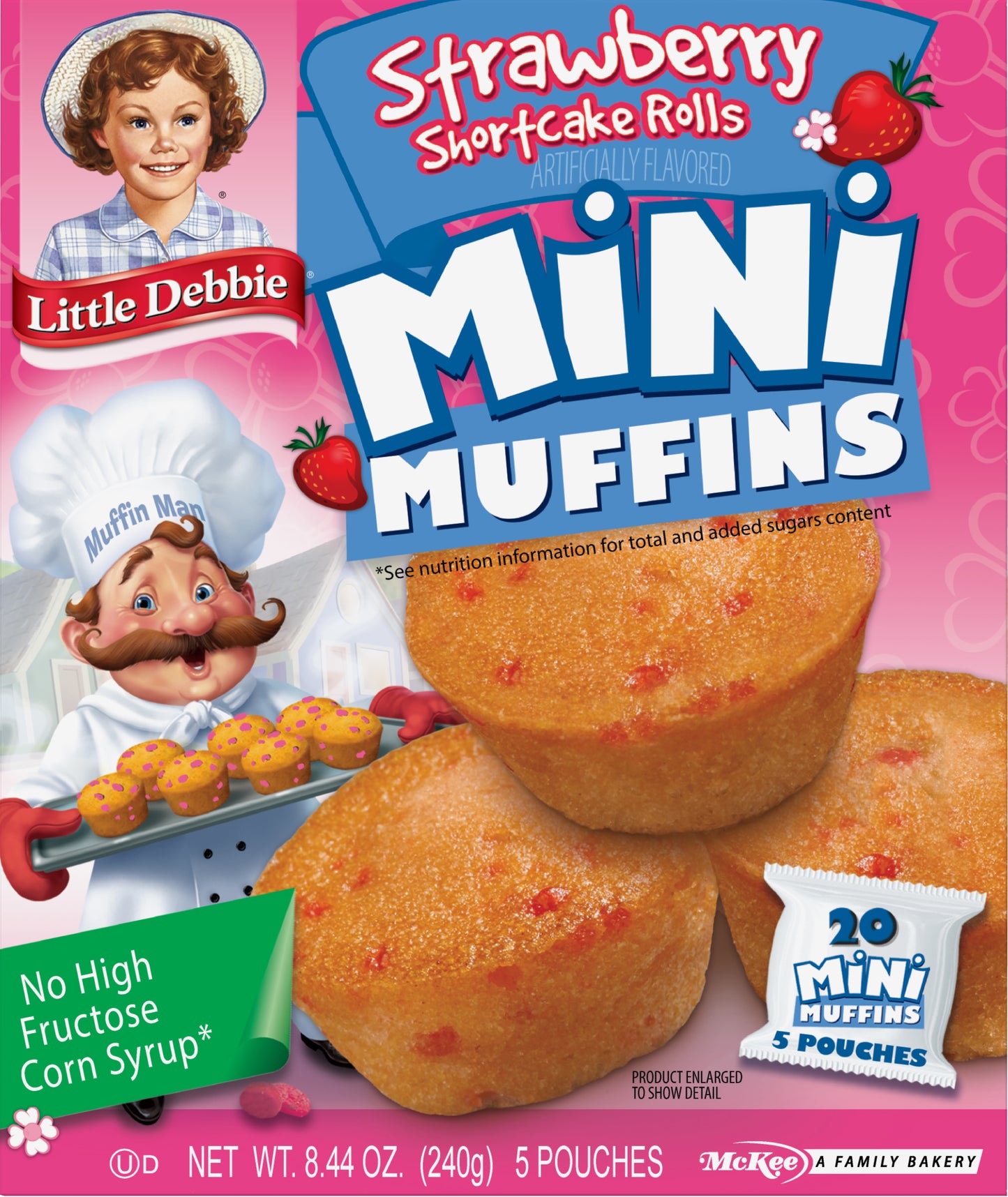 Little Debbie Mini Strawberry Shortcake Rolls Muffins 5 ea