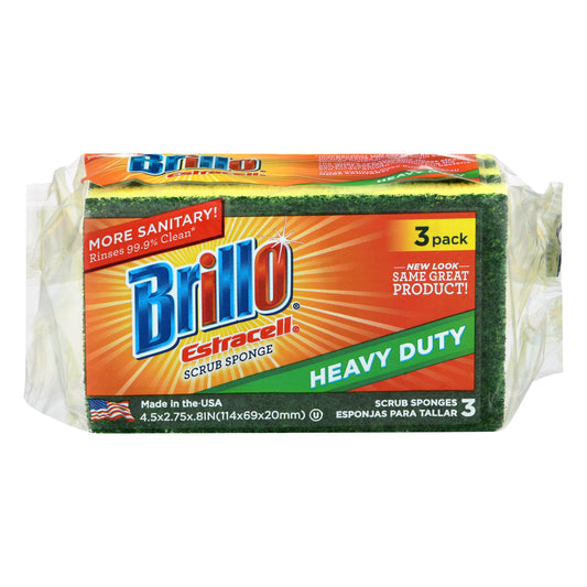 Brillo Estracell 3 Pack Heavy Duty Scrub Sponge 3 ea