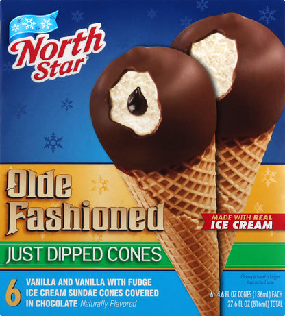 North Star Just Dipped Cones Ice Cream 6 ea