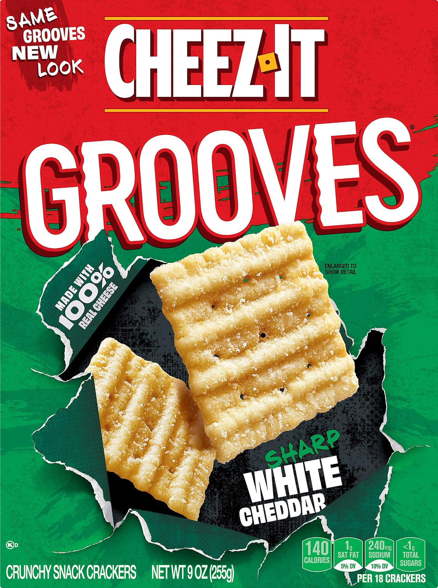 Cheez-It Grooves Sharp White Cheddar Crunchy Snack Crackers 9 oz