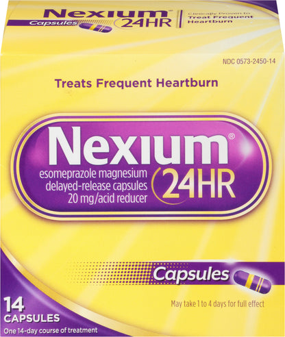 Nexium 24HR Acid Reducer Heartburn Relief Capsules with Esomeprazole Magnesium - 14 Count