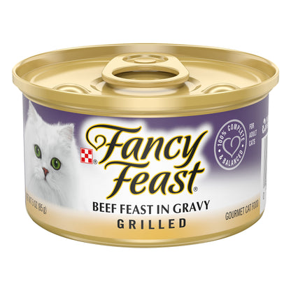 Purina Fancy Feast Gravy Grilled Wet Cat Food, Beef Feast - 3 oz. Can