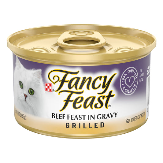 Purina Fancy Feast Gravy Grilled Wet Cat Food, Beef Feast - 3 oz. Can