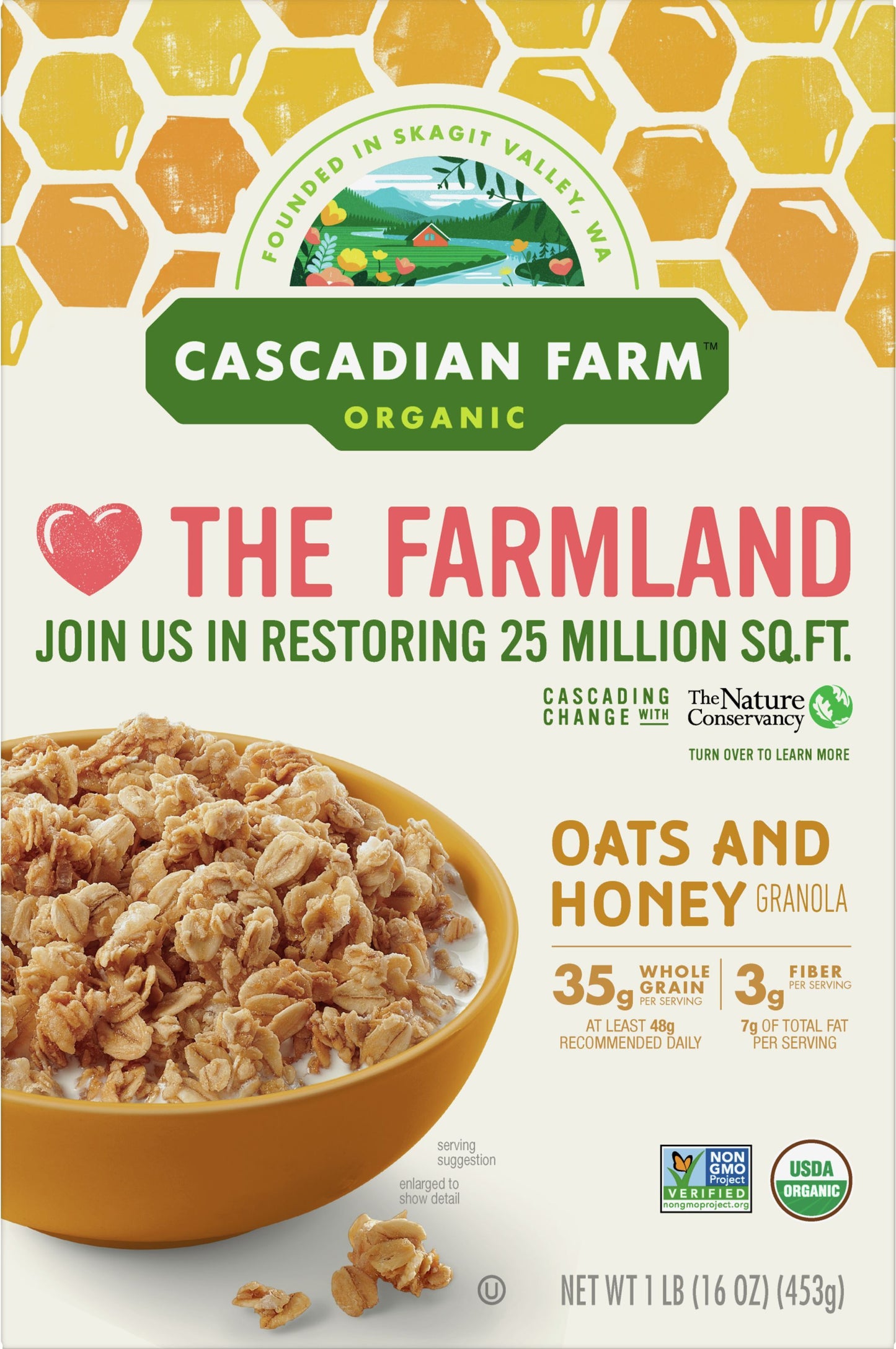 Cascadian Farm Organic Oats and Honey Granola 1 lb
