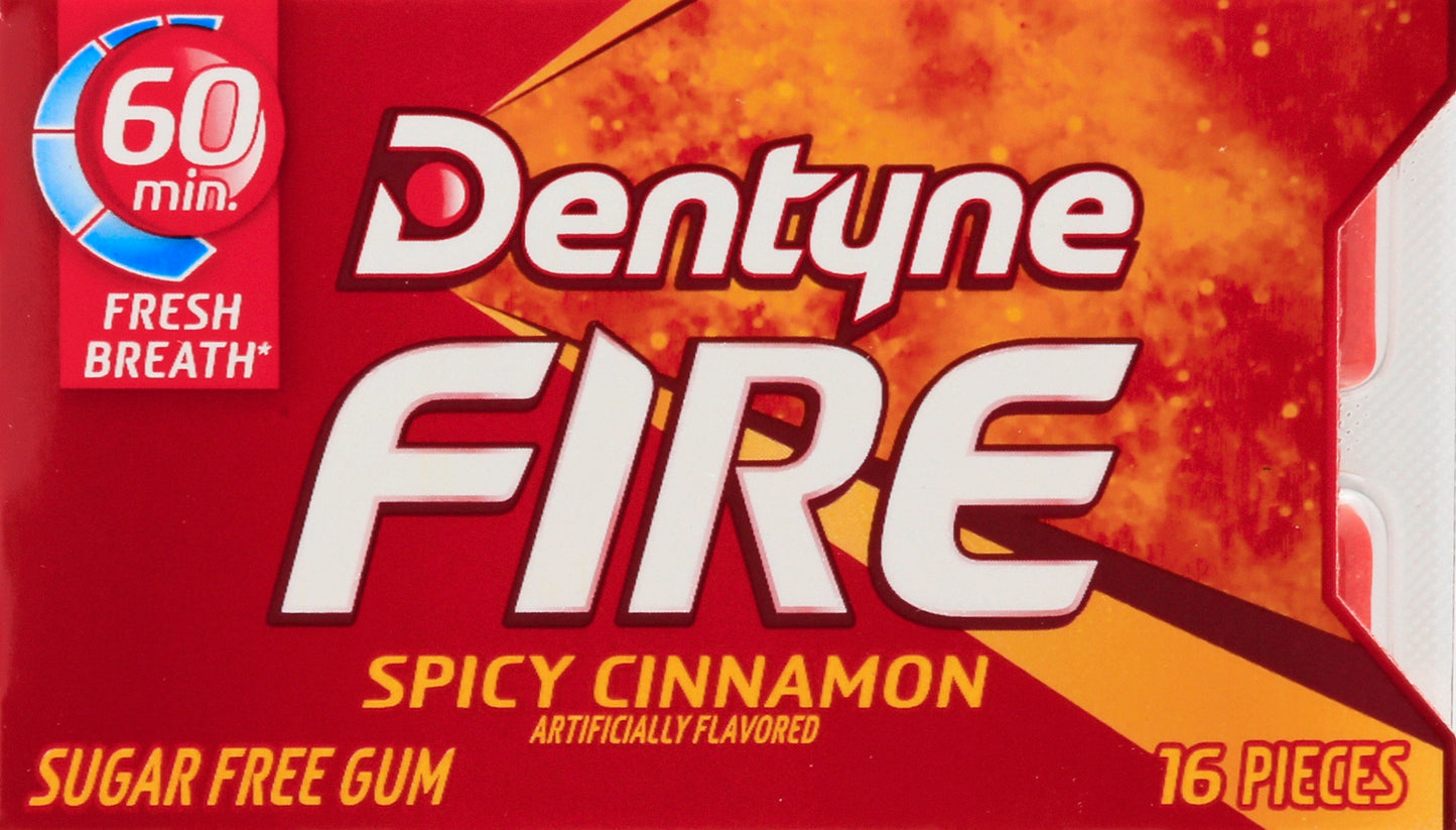 Dentyne Fire Sugar Free Spicy Cinnamon Gum 16 ea