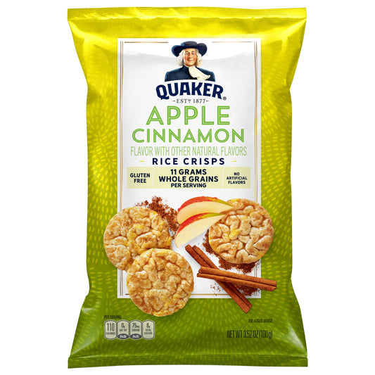 Quaker Rice Crisps Apple Cinnamon 3.52 Oz