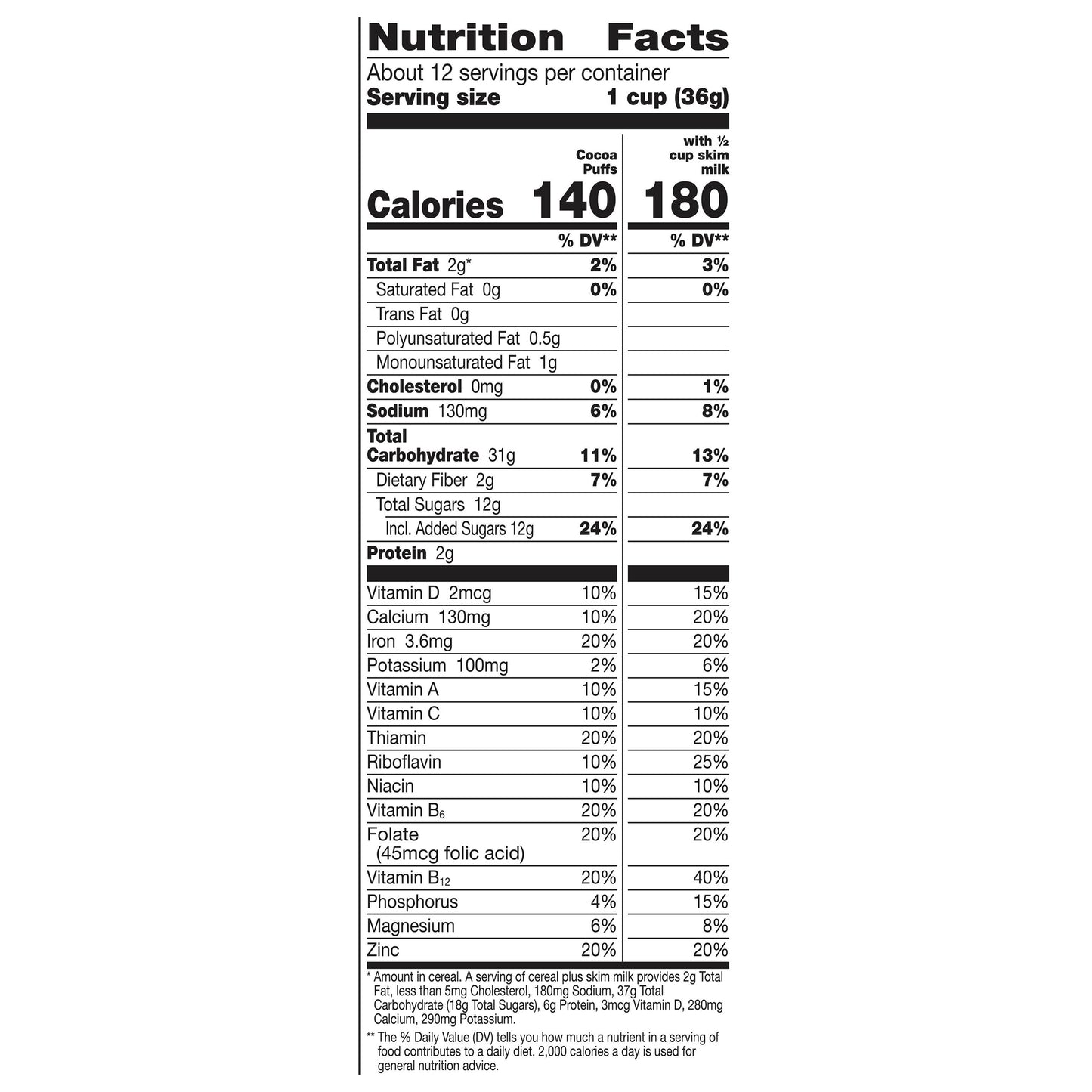 Cocoa Puffs Large Size Frosted Corn Puffs 15.2 oz