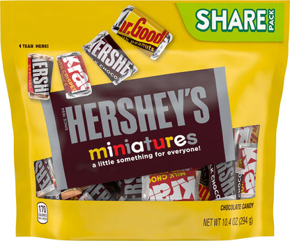 HERSHEY'S Miniatures Assorted Chocolate Candy Bars, Halloween, 10.4 oz, Share Bag