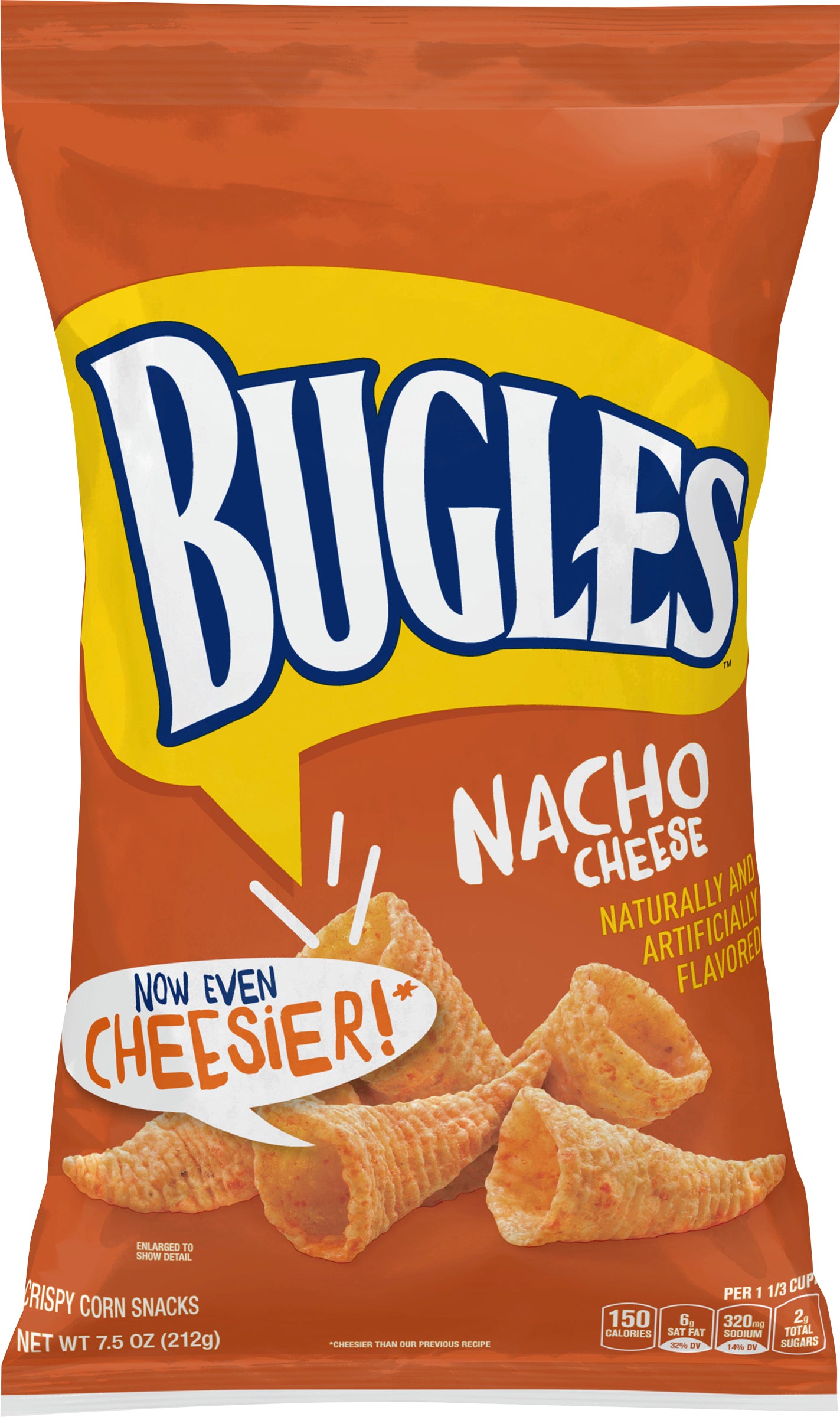 Bugles Nacho Cheese Corn Snacks 7.5 oz Bag