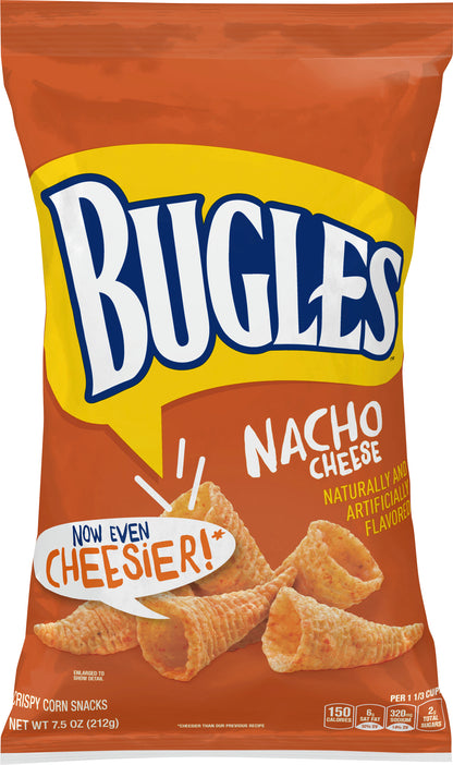 Bugles Nacho Cheese Corn Snacks 7.5 oz Bag