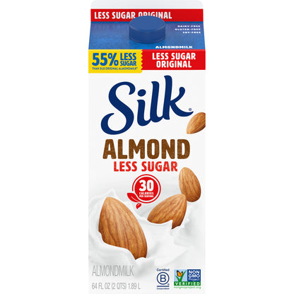Silk Less Sugar Original Almondmilk, Half Gallon