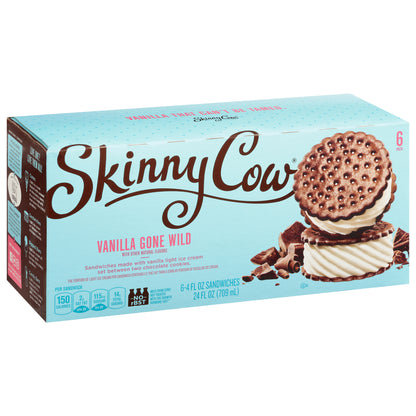 Skinny Cow Vanilla Gone Wild Ice Cream Sandwiches 6 - 4 fl oz Packs