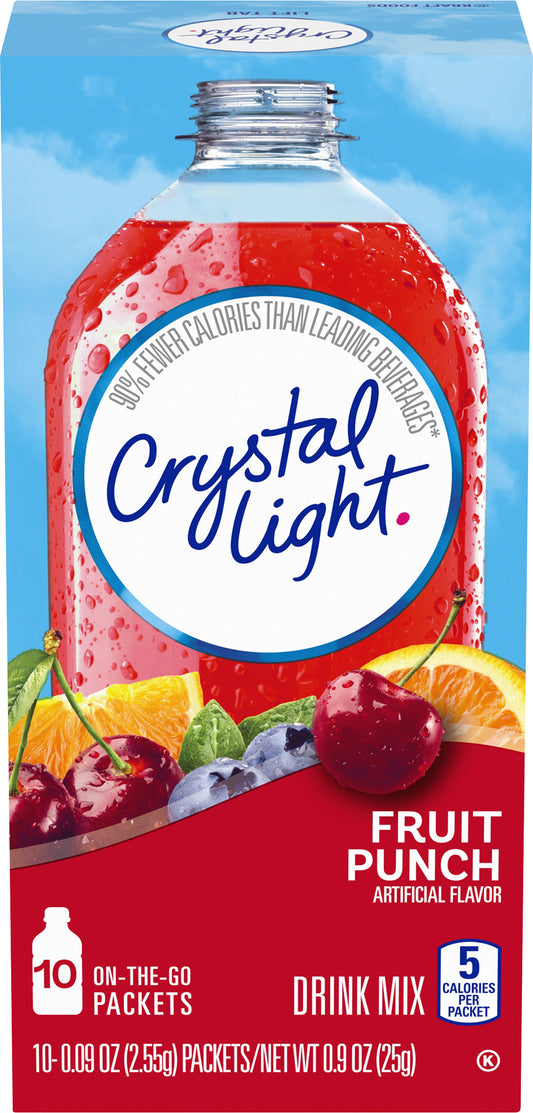Crystal Light Fruit Punch On-The-Go Powdered Drink Mix, 10 ct - 0.09 oz Packets