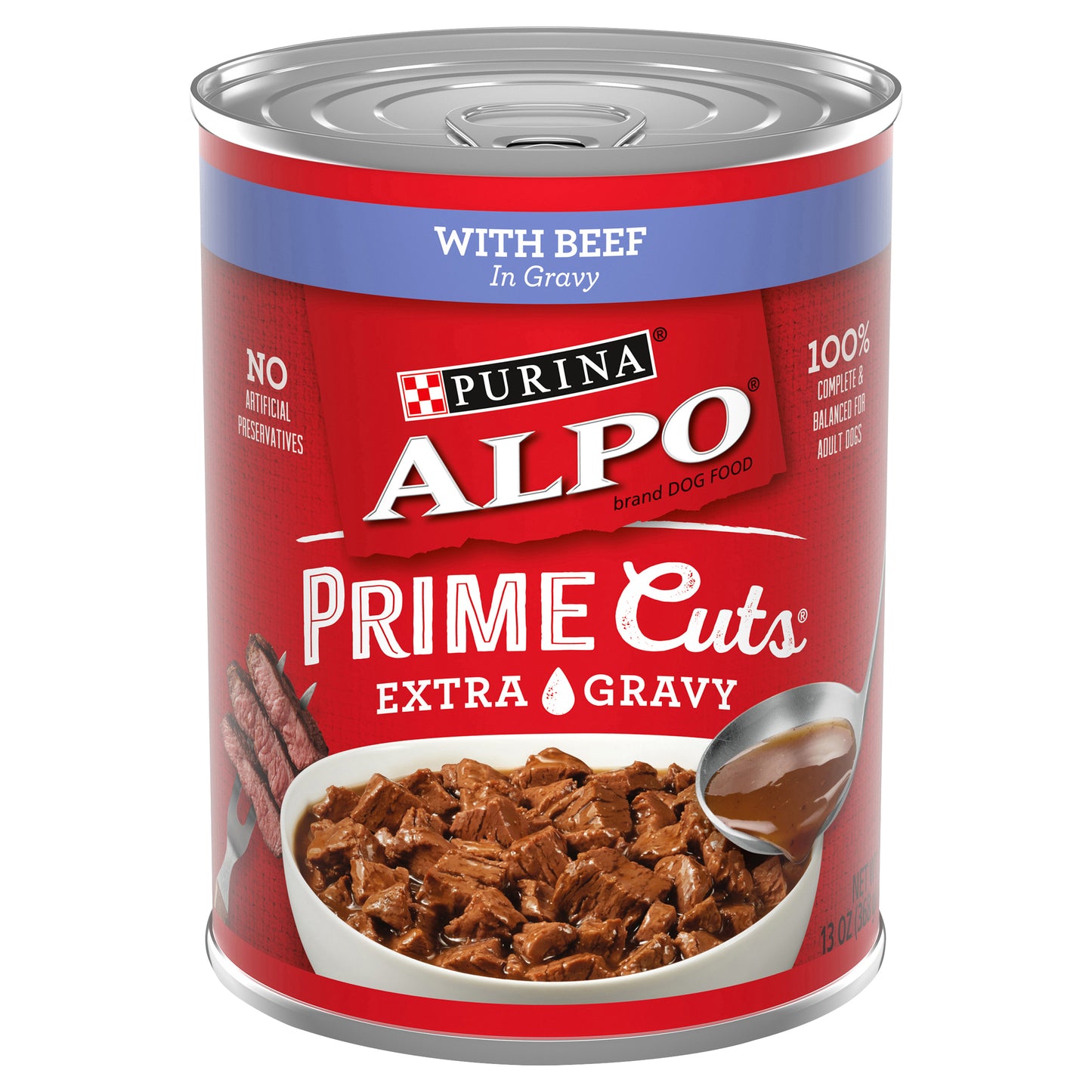 Purina ALPO Gravy Wet Dog Food, Prime Cuts Stew With Beef - 13 oz. Can
