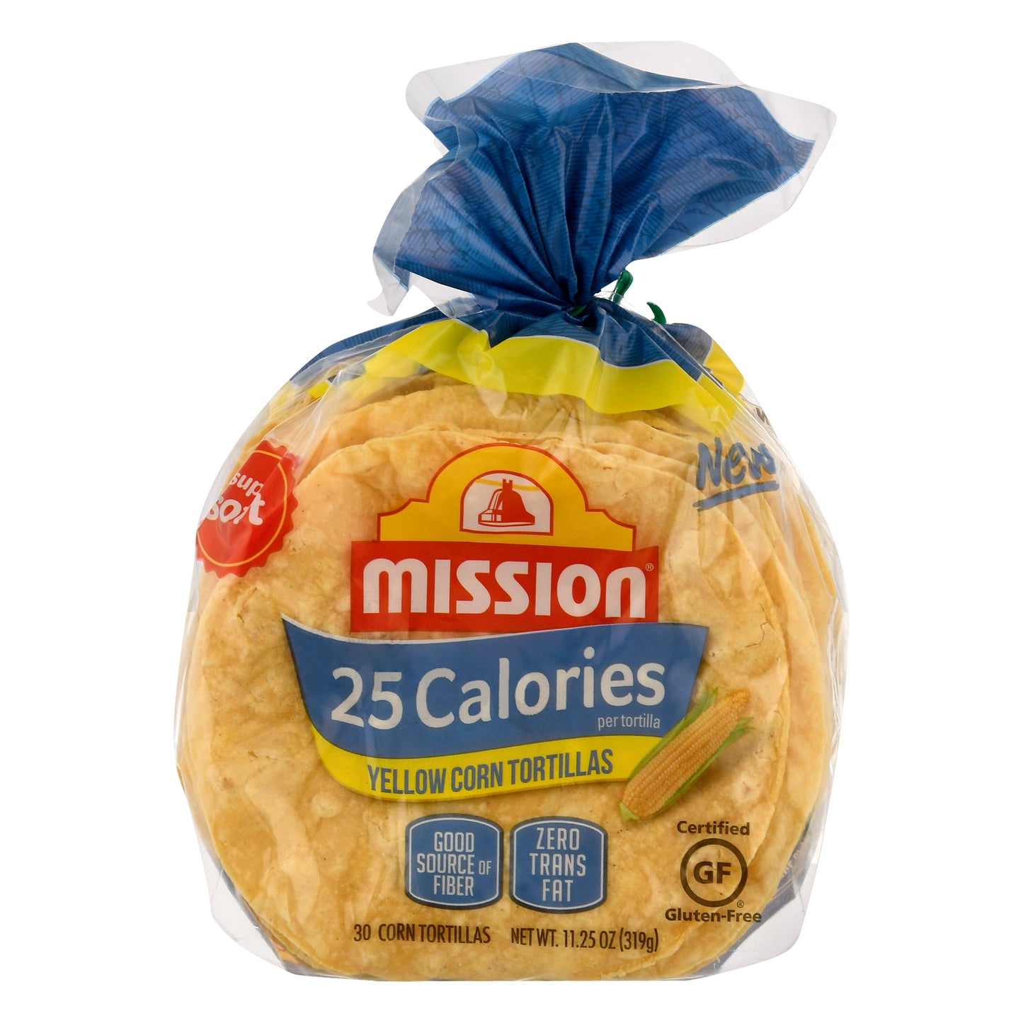 Mission Yellow Corn Super Soft  25 Calories Tortillas 30 ea