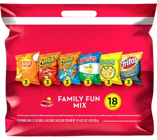 Frito Lay Snacks Family Fun Mix 16 7/8 Oz 18 Count