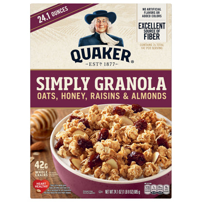 Quaker Simply Granola Oats Honey Raisins & Almonds 24.1 Oz