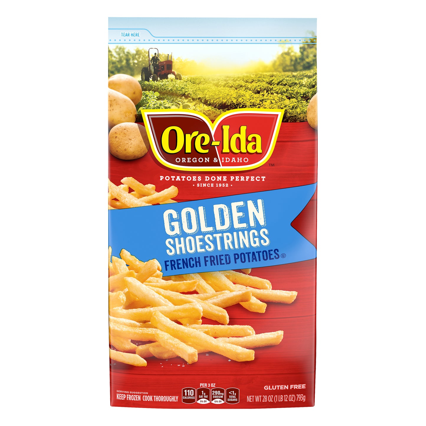 Ore-Ida Golden Shoestrings French Fries Fried Frozen Potatoes, 28 oz Bag