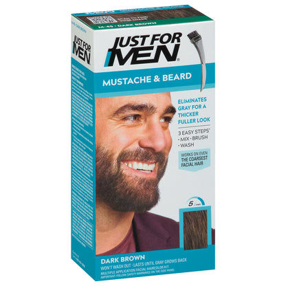 Just For Men Dark Brown M-45 Mustache & Beard Easy Brush-In Color 1 ea
