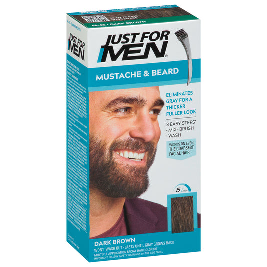 Just For Men Dark Brown M-45 Mustache & Beard Easy Brush-In Color 1 ea