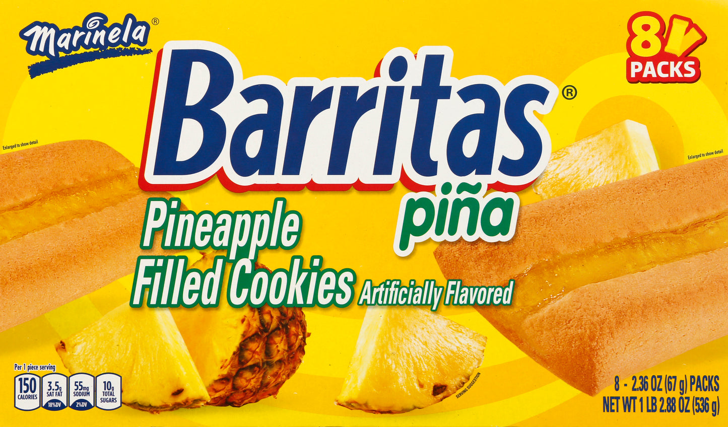 Marinela Barritas 8 Packs Pineapple Filled Cookies 8 ea