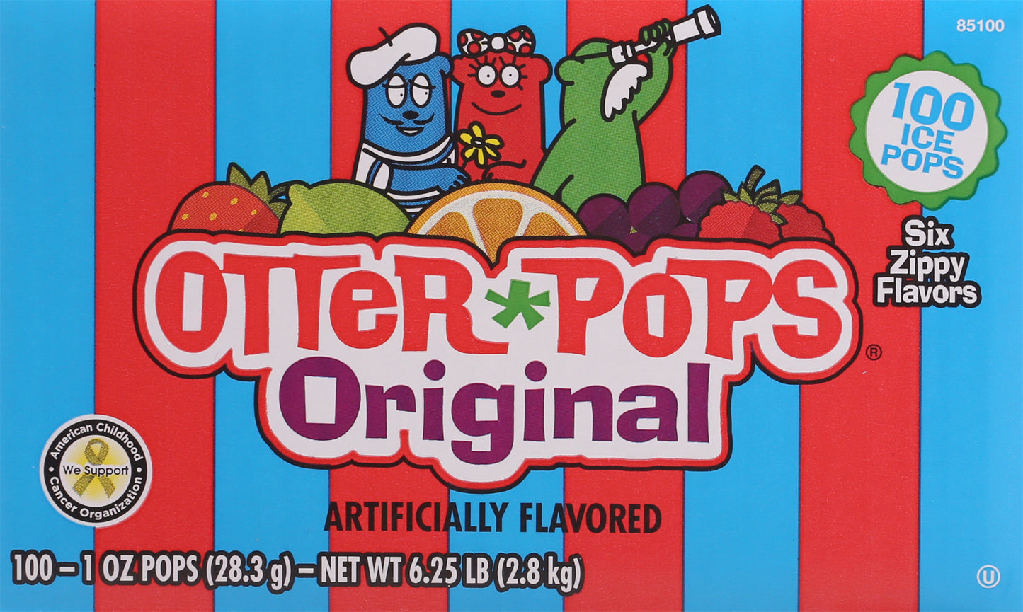 Otter Pops Original Six Zippy Flavors Ice Pops 100-1 oz Packs