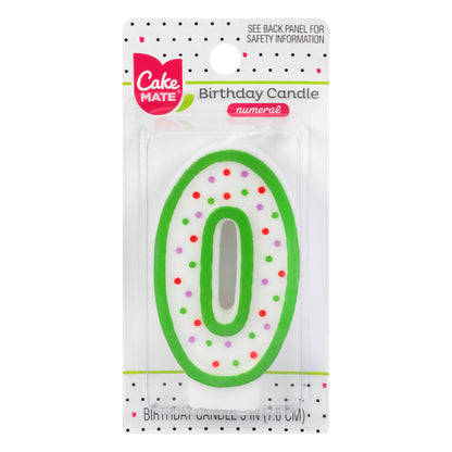 Cake Mate 3 Inch 0 Numeral Birthday Candle 1 ea