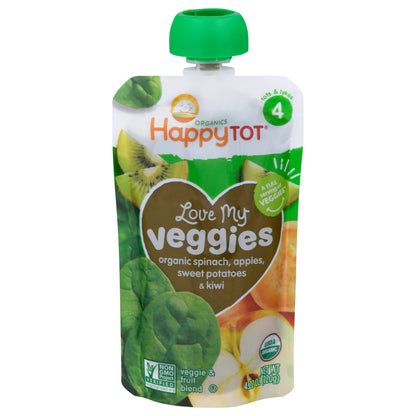 HappyTot Organics 4 (Tots & Tykes) Love My Veggies Veggie & Fruit Blend 4.22 oz