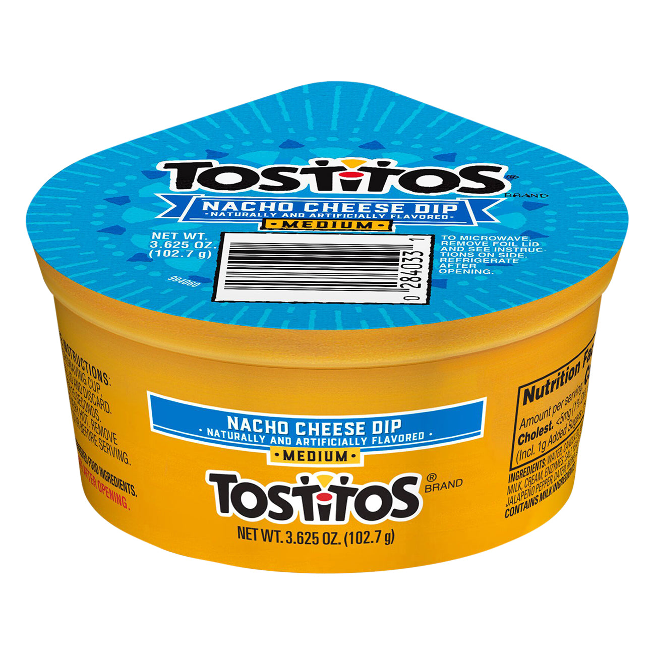 Tostitos Medium Nacho Cheese Dip Naturally And Artificially Flavored 3.625 Oz