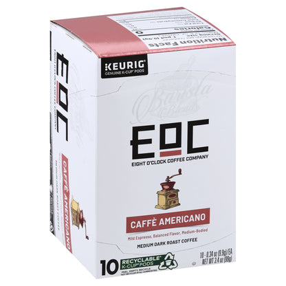 EIGHT O CLOCK Medium Dark Roast K-Cup Pods Caffe Americano Coffee 10 ea