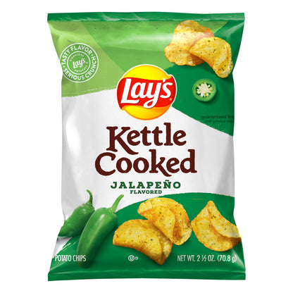 Lay's Kettle Cooked Jalapeno Flavored Potato Chips 2.5 oz