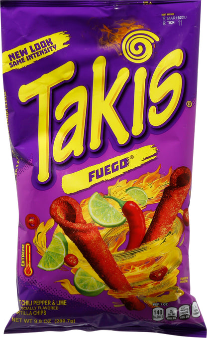 Takis Fuego Hot Chili Pepper & Lime Tortilla Chips 9.9 oz