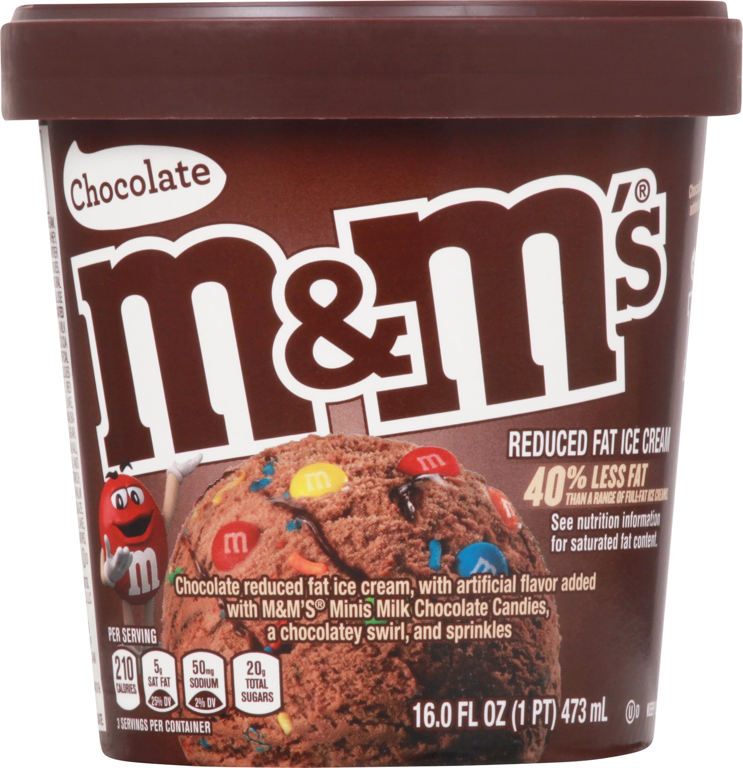 M&M's Reduced Fat Chocolate Ice Cream 16.0 fl oz