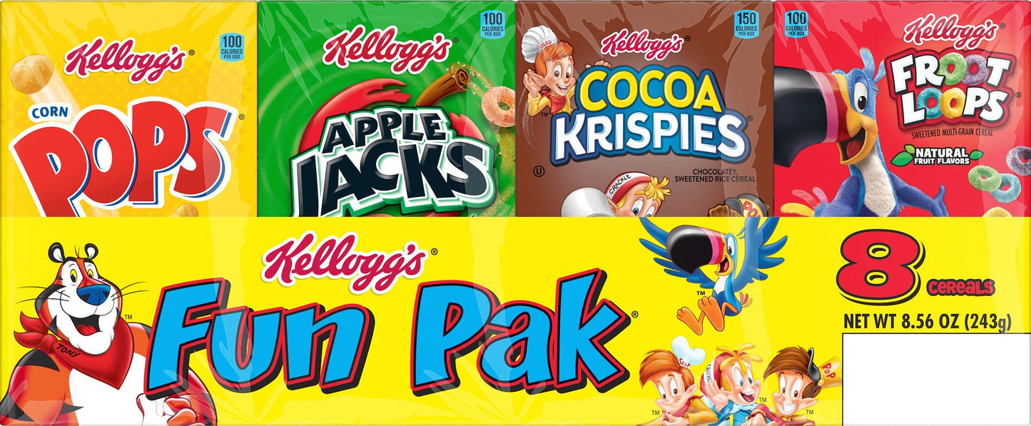 Kellogg's Fun Pak Assorted Cereals 8 ea