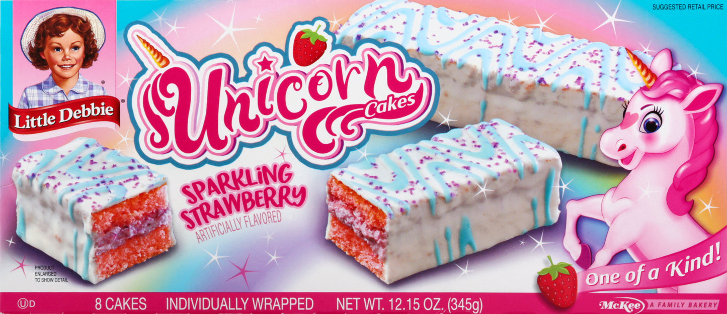 Little Debbie Sparkling Strawberry Unicorn Cakes 8 ea