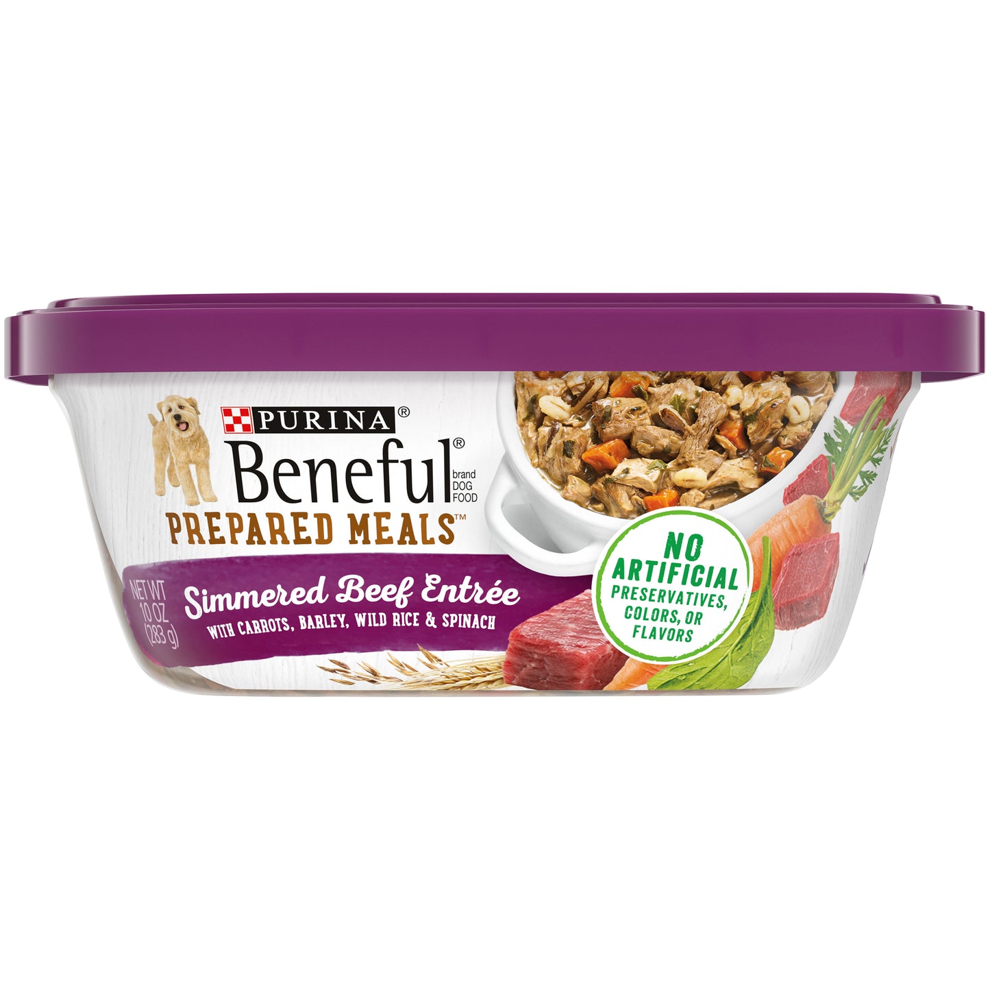 Purina Beneful High Protein, Wet Dog Food With Gravy, Prepared Meals Simmered Beef Entree - 10 oz. T