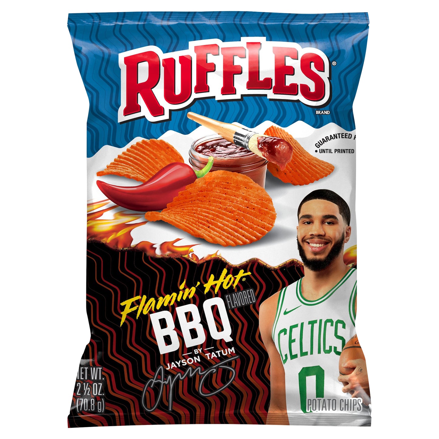 Ruffles Potato Chips Flamin' Hot BBQ Flavored 2 1/2 Oz
