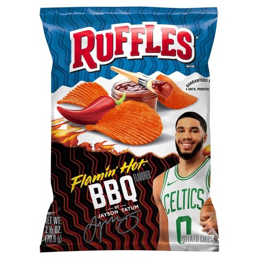Ruffles Potato Chips Flamin' Hot BBQ Flavored 2 1/2 Oz