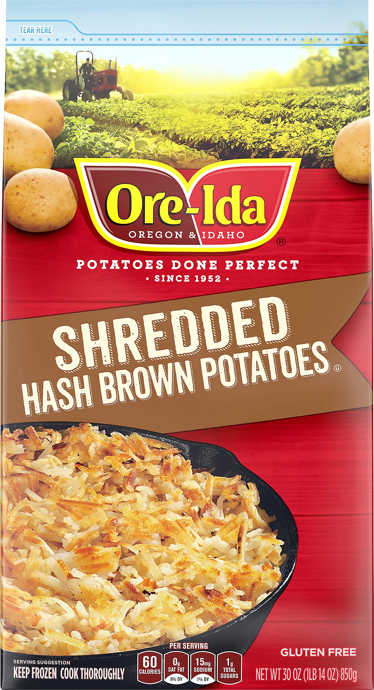 Ore-Ida Shredded Hash Brown Potatoes, 30 oz Bag