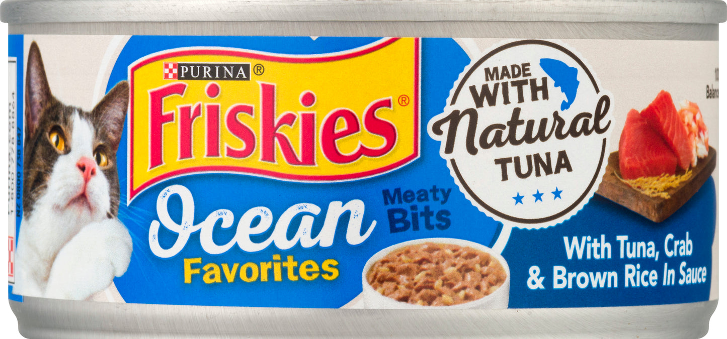 Friskies Ocean Favorites Tuna, Crab & Brown Rice in Sauce Cat Food 5.5 oz