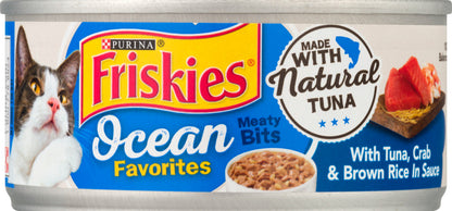 Friskies Ocean Favorites Tuna, Crab & Brown Rice in Sauce Cat Food 5.5 oz