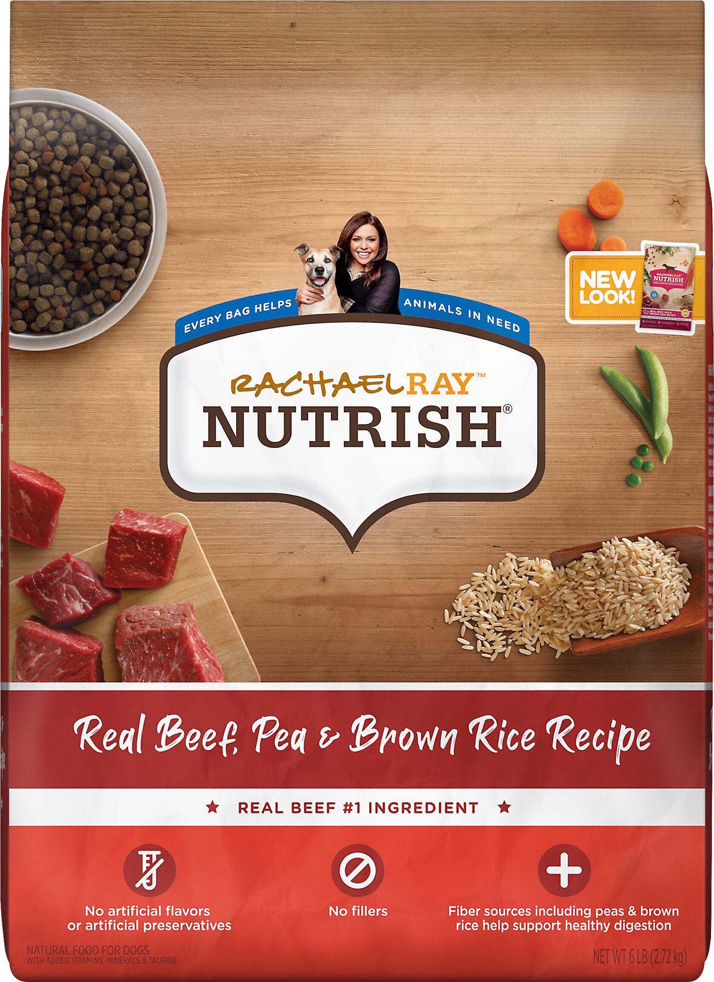 Rachael Ray Nutrish Adult Real Beef Pea & Brown Rice Recipe Dog Food 6 lb