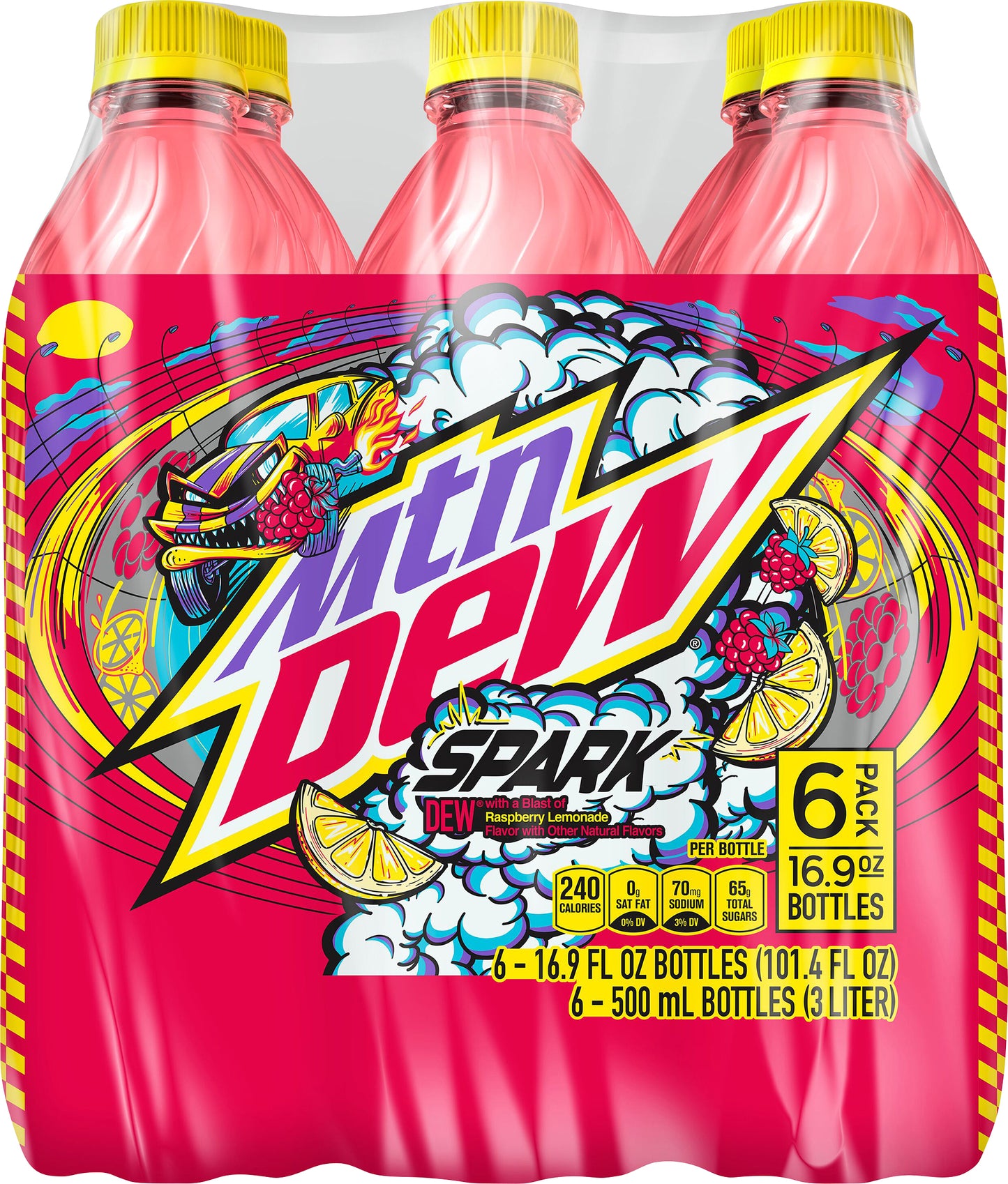 Mtn Dew Spark Soda Raspberry Lemonade 16.9 Fluid Ounce, 6 Count